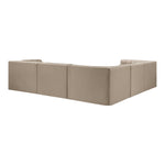 Rummi Velvet Performance Fabric Upholstered 5pc. Modular Sectional in Beige