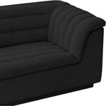 Cascade 94" Boucle Fabric Upholstered Sofa in Black