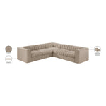 Rummi Velvet Performance Fabric Upholstered 5pc. Modular Sectional in Beige