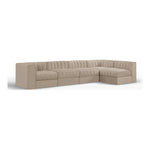 Rummi Velvet Performance Fabric Upholstered 5pc. Modular Sectional in Beige