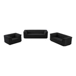 Cascade 94" Boucle Fabric Upholstered Sofa in Black