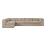 Rummi Velvet Performance Fabric Upholstered 5pc. Modular Sectional in Beige