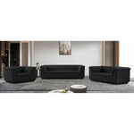 Cascade 94" Boucle Fabric Upholstered Sofa in Black