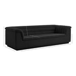 Cascade 94" Boucle Fabric Upholstered Sofa in Black