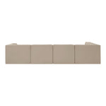 Rummi Velvet Performance Fabric Upholstered 5pc. Modular Sectional in Beige
