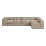 Rummi Velvet Performance Fabric Upholstered 5pc. Modular Sectional in Beige