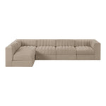Rummi Velvet Performance Fabric Upholstered 5pc. Modular Sectional in Beige