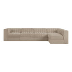 Rummi Velvet Performance Fabric Upholstered 5pc. Modular Sectional in Beige