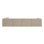 Rummi Velvet Performance Fabric Upholstered 5pc. Modular Sectional in Beige