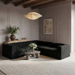 Rummi Velvet Performance Fabric Upholstered 5pc. Modular Sectional in Black
