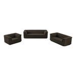 Cascade 94" Boucle Fabric Upholstered Sofa in Brown