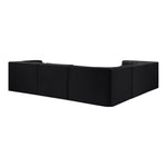Rummi Velvet Performance Fabric Upholstered 5pc. Modular Sectional in Black