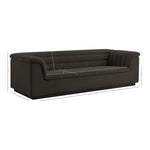 Cascade 94" Boucle Fabric Upholstered Sofa in Brown