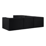 Rummi Velvet Performance Fabric Upholstered 5pc. Modular Sectional in Black