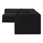 Rummi Velvet Performance Fabric Upholstered 5pc. Modular Sectional in Black