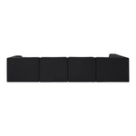Rummi Velvet Performance Fabric Upholstered 5pc. Modular Sectional in Black