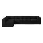 Rummi Velvet Performance Fabric Upholstered 5pc. Modular Sectional in Black
