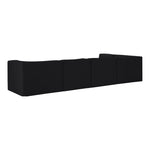 Rummi Velvet Performance Fabric Upholstered 5pc. Modular Sectional in Black