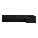 Rummi Velvet Performance Fabric Upholstered 5pc. Modular Sectional in Black
