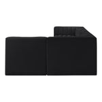 Rummi Velvet Performance Fabric Upholstered 5pc. Modular Sectional in Black