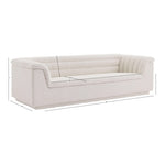 Cascade 94" Boucle Fabric Upholstered Sofa in Cream