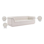 Cascade 94" Boucle Fabric Upholstered Sofa in Cream