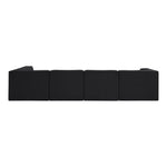 Rummi Velvet Performance Fabric Upholstered 5pc. Modular Sectional in Black