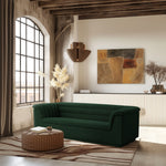 Cascade 94" Boucle Fabric Upholstered Sofa in Green