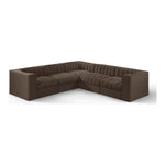 Rummi Velvet Performance Fabric Upholstered 5pc. Modular Sectional in Brown