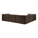 Rummi Velvet Performance Fabric Upholstered 5pc. Modular Sectional in Brown