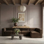 Rummi Velvet Performance Fabric Upholstered 5pc. Modular Sectional in Brown