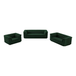 Cascade 94" Boucle Fabric Upholstered Sofa in Green