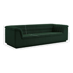 Cascade 94" Boucle Fabric Upholstered Sofa in Green
