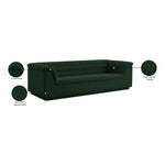 Cascade 94" Boucle Fabric Upholstered Sofa in Green
