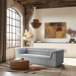 Cascade 94" Boucle Fabric Upholstered Sofa in Grey