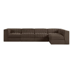 Rummi Velvet Performance Fabric Upholstered 5pc. Modular Sectional in Brown