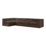 Rummi Velvet Performance Fabric Upholstered 5pc. Modular Sectional in Brown