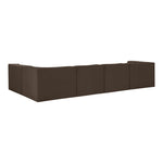 Rummi Velvet Performance Fabric Upholstered 5pc. Modular Sectional in Brown