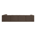 Rummi Velvet Performance Fabric Upholstered 5pc. Modular Sectional in Brown