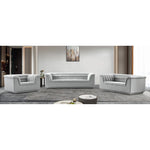 Cascade 94" Boucle Fabric Upholstered Sofa in Grey