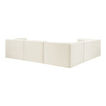Rummi Velvet Performance Fabric Upholstered 5pc. Modular Sectional in Cream