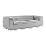 Cascade 94" Boucle Fabric Upholstered Sofa in Grey