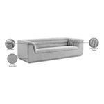 Cascade 94" Boucle Fabric Upholstered Sofa in Grey