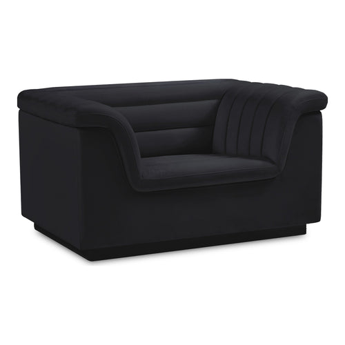 Cascade Velvet Upholstered Chair in Black