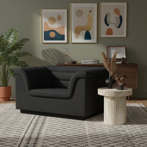 Cascade Velvet Upholstered Chair in Black