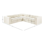 Rummi Velvet Performance Fabric Upholstered 5pc. Modular Sectional in Cream