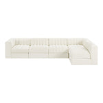 Rummi Velvet Performance Fabric Upholstered 5pc. Modular Sectional in Cream