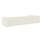 Rummi Velvet Performance Fabric Upholstered 5pc. Modular Sectional in Cream