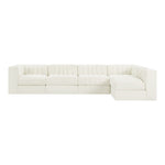 Rummi Velvet Performance Fabric Upholstered 5pc. Modular Sectional in Cream