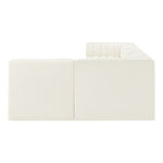 Rummi Velvet Performance Fabric Upholstered 5pc. Modular Sectional in Cream